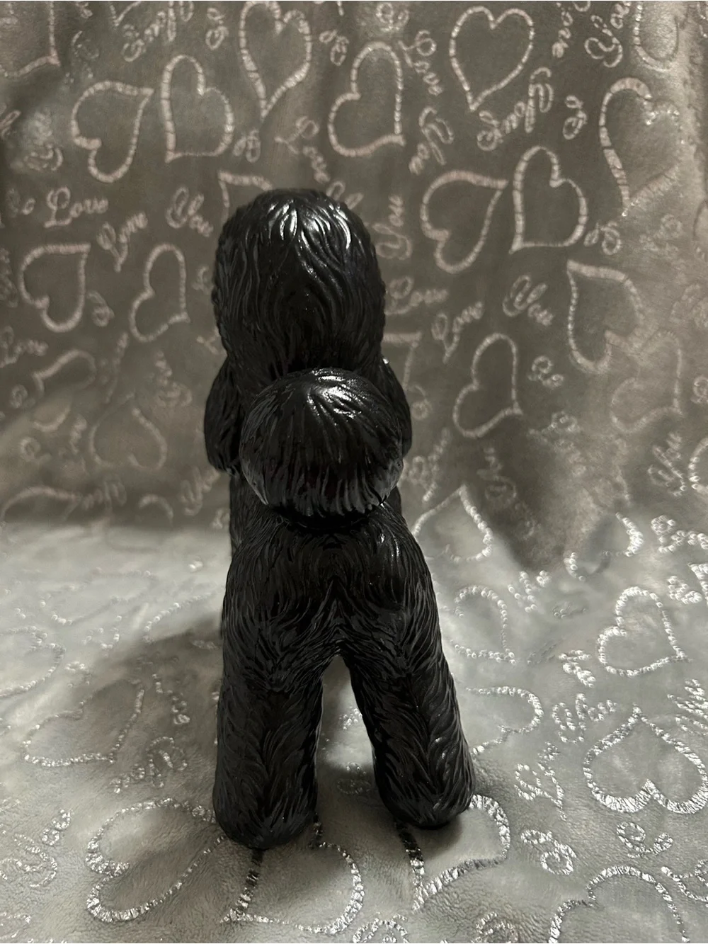 Decorative Black Figurine with Gold Collar - Stylish Pet Accent